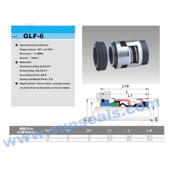 12mm GLF 6 Water Pump Mechanical Seal For Grundfos