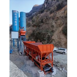 China OEM Aggregate Batching Dry Mix Concrete Plant HZS90 Twin Shaft wholesale
