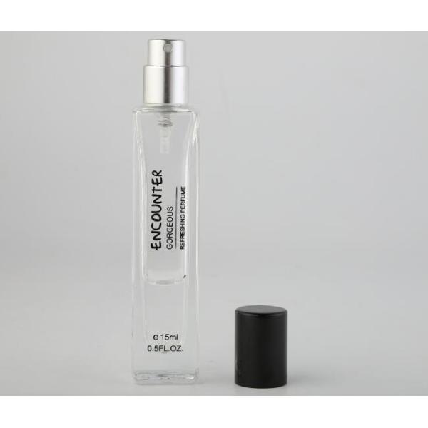 Refillable 15ml Square Glass Vial Perfume Bottle Varioous Logo and Color OEM