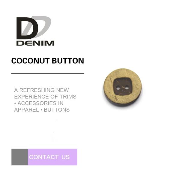 Quality 16L Coconut Bulk Buttons 4 Holes With Square Engraved Design for sale