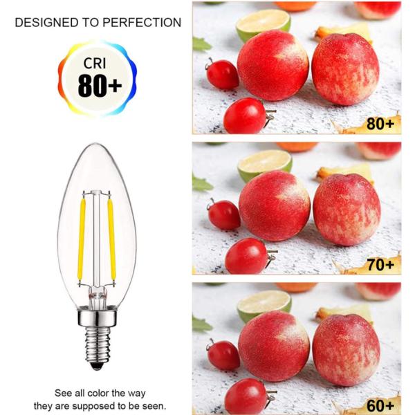 2W E12 E14 LED Filament Bulb , C35 LED Candle Lights For Chandeliers