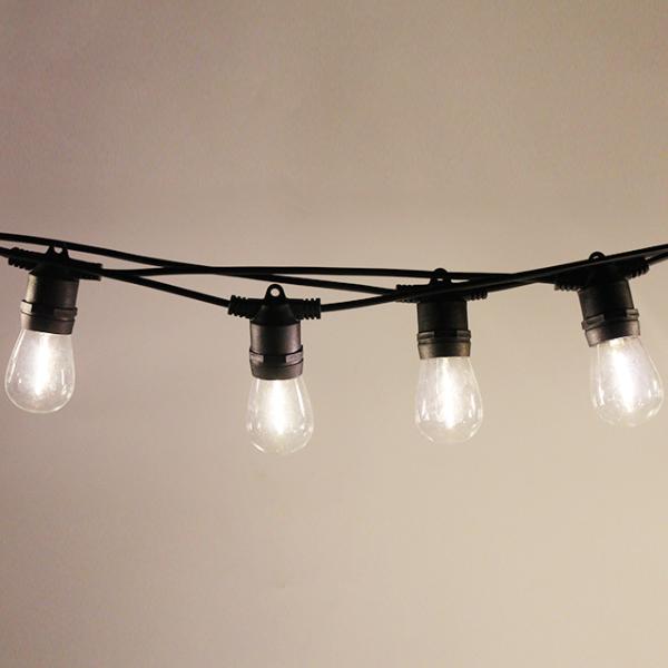 Waterproof IP65 String Lights Outdoor LED Bulb Light S14 27ft 12bulb Solar Panel Festoon Light