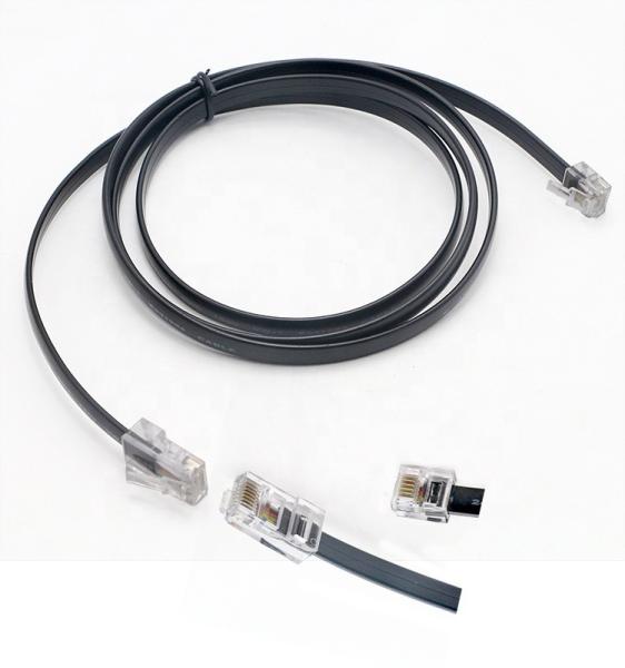 Quality Custom Black RJ45 8P8C to DSL RJ11 6P4C Telephone Modem Wan Cable for sale