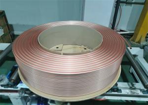 China LWC Level Wound Copper Tube , EN12735 Refrigerator Copper Coil on sale