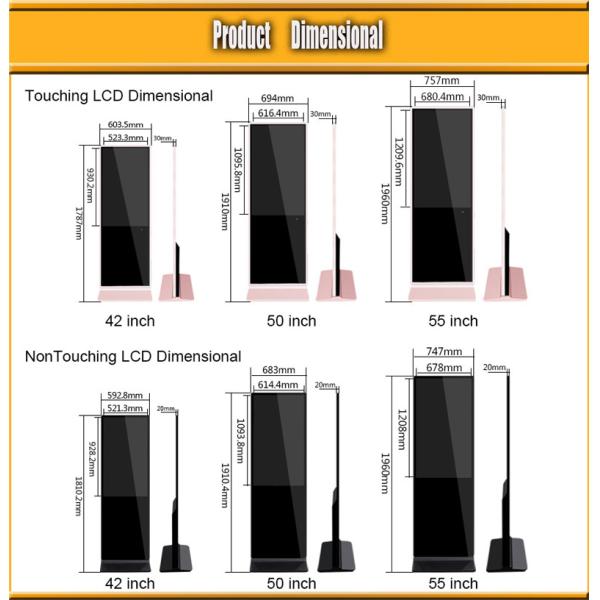 Digital-LCD-signage-dimensional