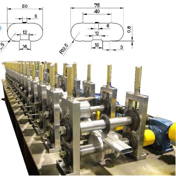 China Interlocked Light Keel Roll Forming Machine Oval Tube Gcr12mov wholesale