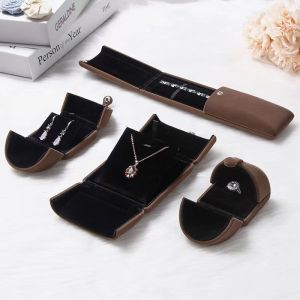 Pendant Necklace Paper Jewellery Packaging 10x10x3.5cm Velvet Engagement Ring