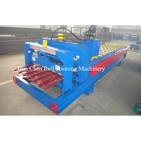 Auto Glazed Tile Roll Forming Machine , Roofing Sheet Forming Machine PLC Control