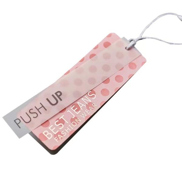 Pink Heart Shape Custom Die Cut Hang Tags For Women's Clothes