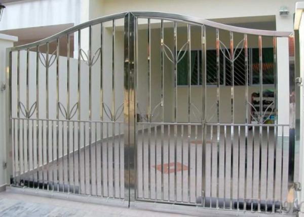 Quality Smooth Surface Stainless Steel Security Doors , Modern Steel Front Doors With Nameplate Logo for sale