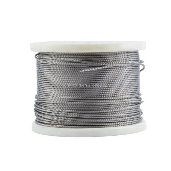 Stainless Steel Aircraft Cable T316 7x7 Steel Cable Ropes for Decking Railing System 7*7 1/8" Wire Rope Diameter 1/4 inch