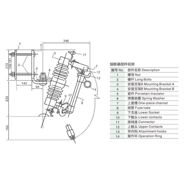 XG 15kv 100A 200A Outdoor High Voltage Cut Out Fuse