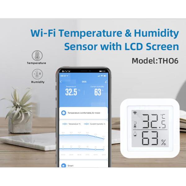 LED Screen 2.4G Wifi Thermometer Hygrometer Smart Hygrometer Alexa