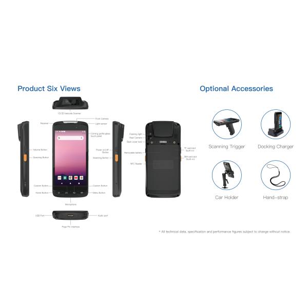 Android 11 Qr Scanner Handheld Rugged Tablet MTK OCTA Core