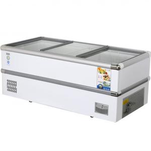 China Large Capacity Glass Door Display Cabinet Commercial Horizontal Fresh Keeping wholesale