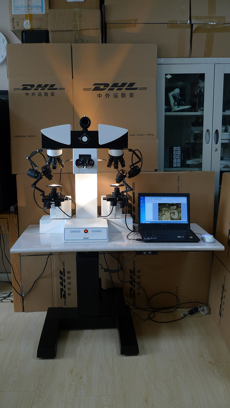 Motorized Digital Forensic Comparison Microscope with High Resolution CCD Camera and LED Illumination for Laboratory Research
