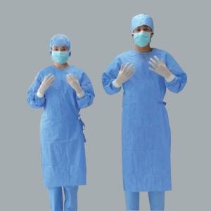 China Non - Toxic Water Resistant Operating Room Gown Virus Invading With Knitted Cuff on sale