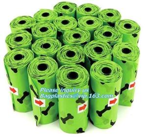 China Cornstarch Based Biodegradable Produce Bags Eco Poop Pick Refill Rolls BPI OK Compost on sale