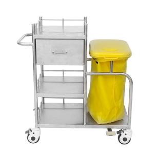 China Large Capacity Metal Hospital Trolley Customized Stainless Steel Instrument Trolley wholesale
