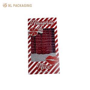 China Red Cosmetic Lip Gloss Lipstick Packaging Box Paper Glitter Slide Drawer Box Packaging wholesale