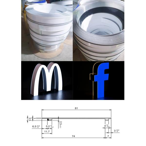 3-14 Cm Aluminum PVC Indoor \ Outdoor Letterform Edge Strip