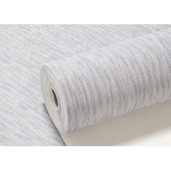 Living Room Embossed Vinyl Wallpaper , Waterproof Silver Modern Embossed Wallpaper