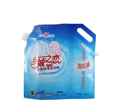 Eco-friendly custom aluminum foil liquid detergent Plastic spout pouch wholesale