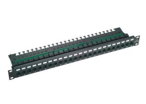 Black 24 Port Cat5e Patch Panel , UTP  Unshielded Patch Panel For Networking