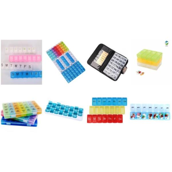 Weekly unique design spring push button medicine box, Monthly plastic medicine storage box for 31 day, case, box, contai
