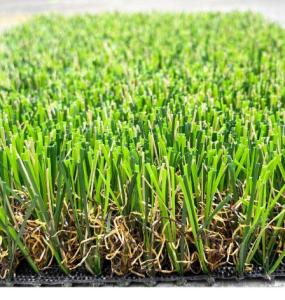 China Curly PPE Garden Artificial Grass Field Green PP Cloth Plus Reinforced Net wholesale