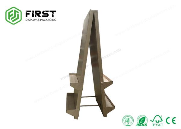 Quality Custom Made Color Printing Portable Cardboard Paper Floor Hook Display Rack for sale