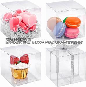 China Clear Boxes For Favors 4 X 4 X 4 Inch Clear Gift Boxes For Party Favors Cupcake Macaron Candy Cookies Ornament Gifts on sale
