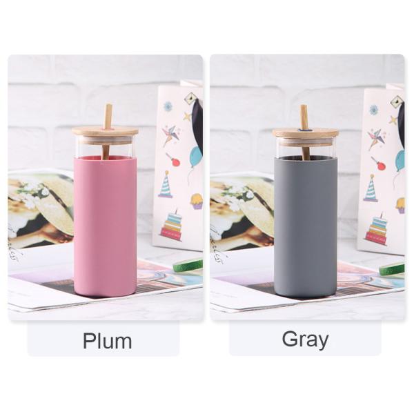 Safety Durable 500ml 600ml Bpa Free Glass Water Bottle With Bamboo Lid Borosilicate Glass Tumbler Multiple Color Ideal For Home School Office