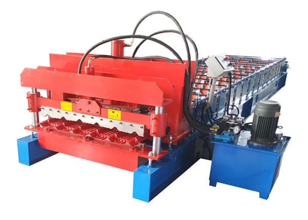 Quality Full Automatic Glazed Tile Roll Forming Machine With 13 Rows Rollers And Hydraulic Cutting for sale