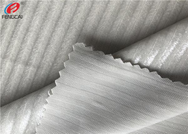 Quality Shiny Stripe 95 Polyester 5 Spandex Velvet Fabric / Brushed Fleece Fabric for sale