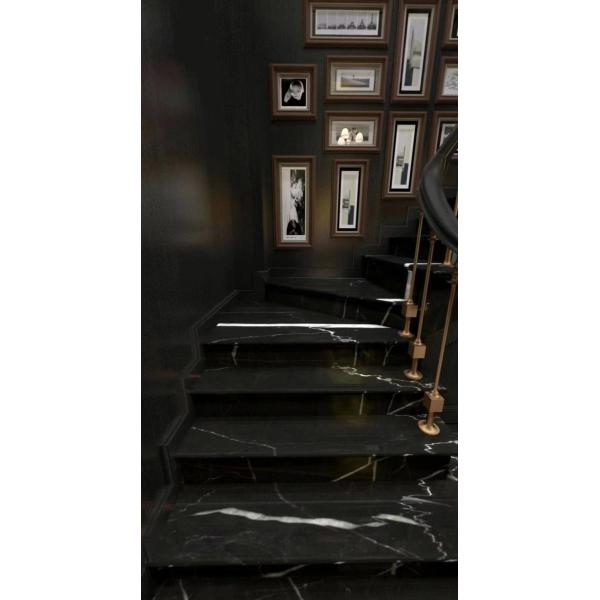 Black Marquina Marble Stone Tiles Indoor Outdoor Moisture proof