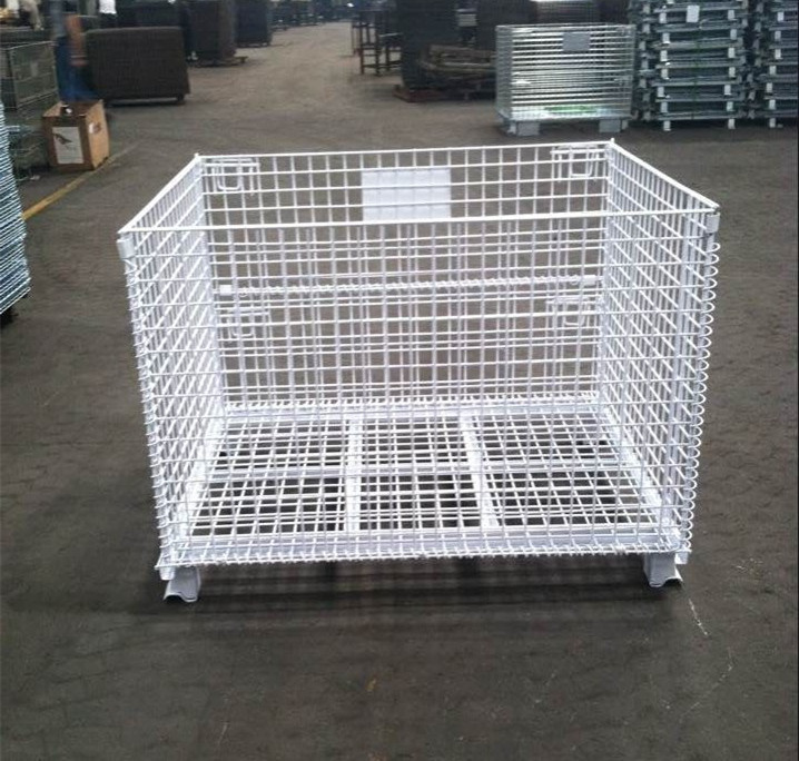 China Powder Coated Collapsible Wire Container Rust Resistant Long Life Span wholesale