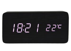 Quality Digital LED Alarm Clock Sound Control Wooden Despertador Desktop Clock USB/AAA Powered Temperature Display Hours