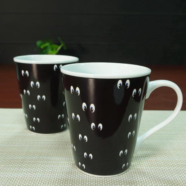 V shape smile face color changing magic mug promotional sublimation