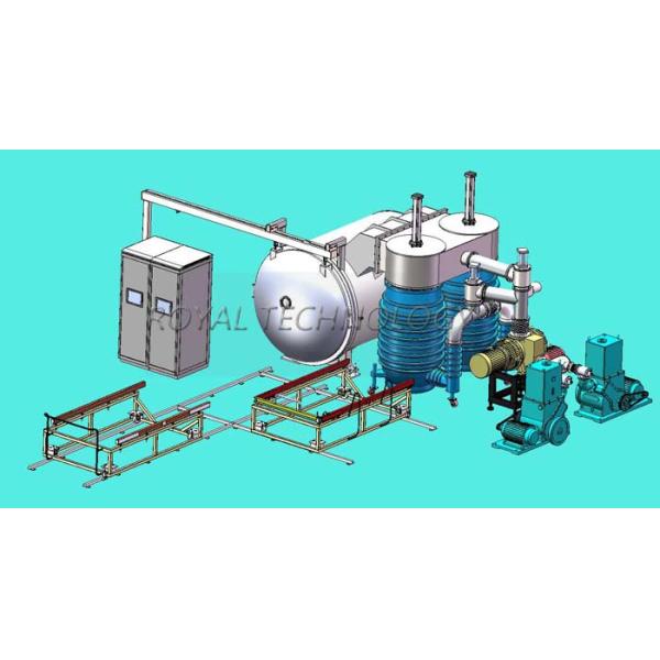 Helmet Visors Vacuum Metalizing Machine , Horizontal Metallizing Coating Plant