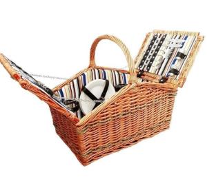 China Natural Willow Wicker Picnic Basket Cheap Lunch Bags Outdoor Lunch Basket wholesale