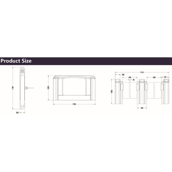 Anti Collision QR RFID Swing Gate Turnstile With Brushless Servo Motor