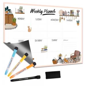 China Soft Whiteboard Magnetic Calendar Planner A4 A3 Dry Erase Weekly Planner on sale