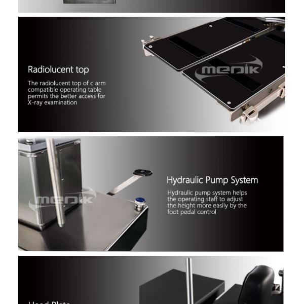 Sliding Tabletop Hydraulic Operation Table With Radiolucent Imaging Platform
