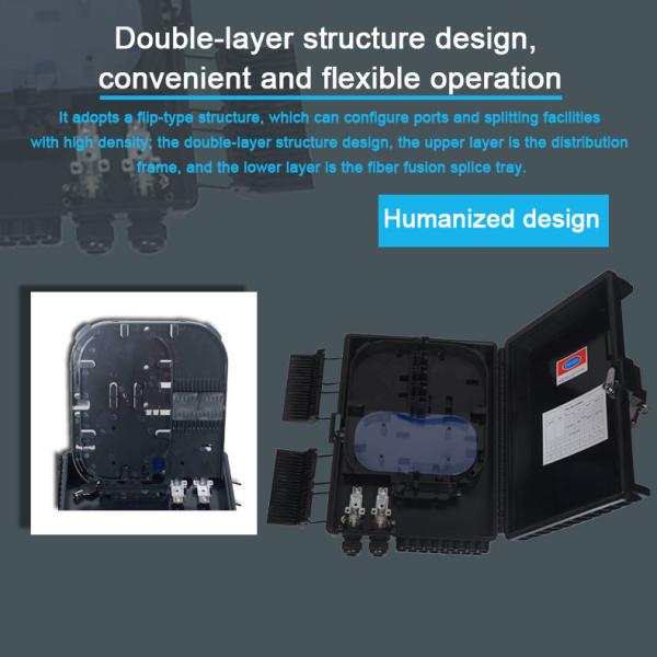 16 Core Outdoor Fiber Optic Distribution Cabinet Black PC ABS PE Fiber Splicing 1*16
