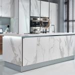 Quartz Stone Kitchen Cabinets Light Luxury Home Assembled Kitchen Cabinet