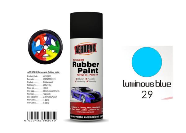 Quality 0.4L Peelable Automotive Paint Quick Drying With Luminous Blue Color for sale