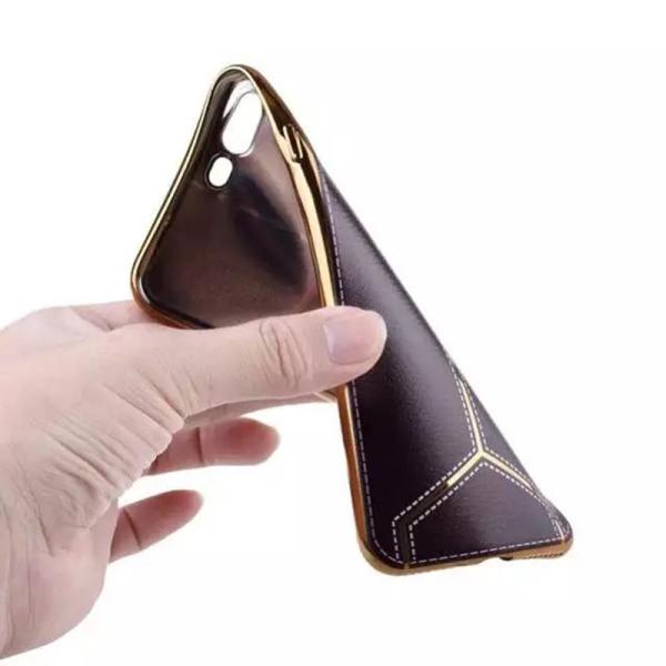 Soft TPU Electroplating Classic Striae Gold Frame Back Cover Cell Phone Case For iPhone 7 7 Plus