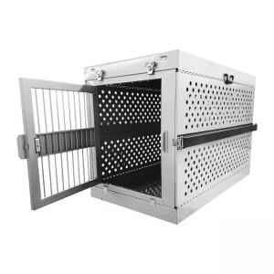 China Silver 48 XXL Heavy Duty Collapsible Dog Crate Foldable Pet Cage Puppy Compartment wholesale