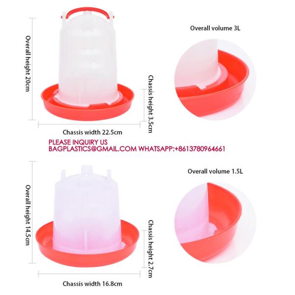 Chick Waterer For Poultry Duck Quail Hanging Poultry Plastic Containers For Outdoor Water